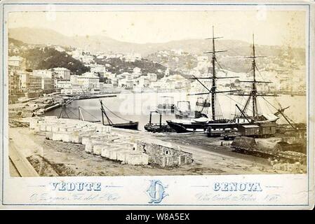 Celestino Degoix (floruit 1860-1890) - Genova - Porto. Foto Stock