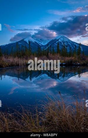 Riflessioni a Laghi Vermillion nel Parco Nazionale di Banff Foto Stock