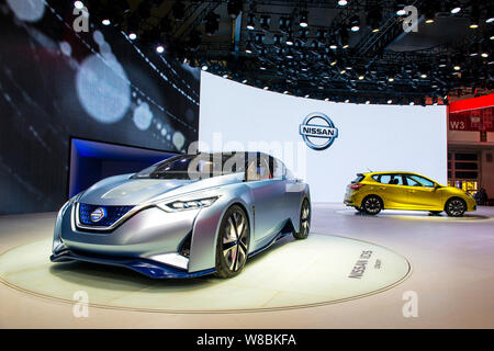 Un ID di Nissan concept car è sul display durante il XIV Beijing International Automotive Exhibition, noto anche come Auto China 2016, a Pechino, Cina Foto Stock