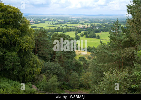 Il Cheshire plains da Alderley Edge Foto Stock