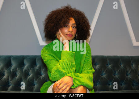 Berlino, Deutschland. 08 Ago, 2019. Celeste nel corso di una conferenza stampa per presentare il suo EP 'Coco Sangue" a Universal Music. Berlino, 08.08.2019 | Utilizzo di credito in tutto il mondo: dpa/Alamy Live News Foto Stock