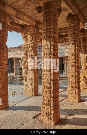 Vijaya Vittala tempio, Hampi, UNESCO sito heritge, Karnataka, India Foto Stock