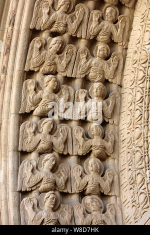 Dettagli del portale ovest Saint Trophime cattedrale in Arles, Francia. Bouches-du-Rhone, Francia Foto Stock