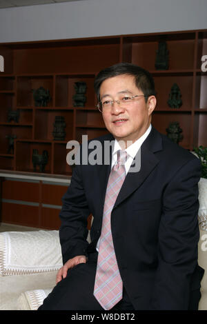 --FILE--Ren Jianxin, presidente della China National Chemical Corporation (ChemChina), chiamato anche SinoChem, viene intervistato presso la sede di ChemChin Foto Stock