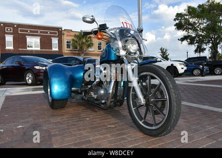 Queste immagini di una Harley Davidson Trike sono state prese al Cruisin' Winter Haven, Florida auto mensile mostra durante il mese di maggio del 2019. Foto Stock