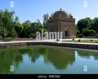 Mausoleo di Ismail Samani, la storica città di Bukhara, Uzbekistan, Asia, nonché patrimonio dell'UNESCO Foto Stock