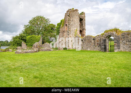 Il vecchio castello, il Crom Estate, Co Fermanagh, Irlanda del Nord Foto Stock