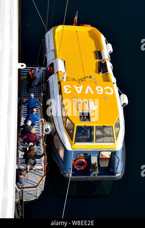MV Boudicca, una di medie dimensioni lussuosa nave da crociera azionato da Fred Olsen nave da crociera di linea, nella foto durante una crociera dei fiordi norvegesi. Foto Stock
