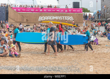 Boardmasters gara di surf 2019 Foto Stock