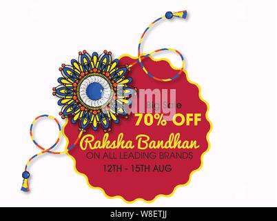 Salva anteprima Download awesome rakhi decorativi progettazione per Raksha Bandhan festival Illustrazione Vettoriale