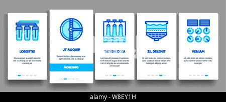 Trattamento acqua vettore di elementi di onboarding Illustrazione Vettoriale