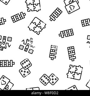 Interactive Giochi Bambini senza giunture vettore di pattern Illustrazione Vettoriale