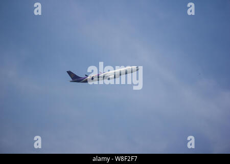 Licciana Nardi, Italia - 31 Luglio 2019: HS-TBB Airbus A330-300 di Thai Airways. In Volo Chiang Mai a Bangkok. Foto Stock