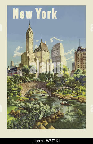 Vintage New York poster Foto Stock