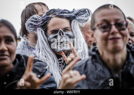 Catton Park, Regno Unito. Il 9 agosto, 2019. La folla godendo Bloodstock Open Air Festival, UK. Credito: Andy Gallagher/Alamy Live News Foto Stock