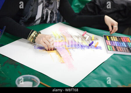 Chiusura del disegno di qualcuno Foto Stock