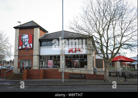 KFC fast food, strada commerciale, Hereford. Foto Stock