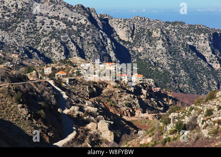 Valle di Kadisha nelle montagne del Libano Foto Stock