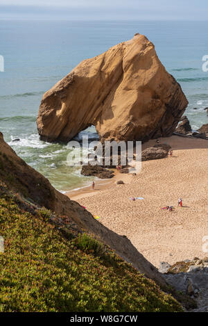 Torres Vedras, Portogallo. 06 agosto 2019. Spiaggia di Guincho in Santa Cruz in Torres Vedras Portogallo Foto Stock