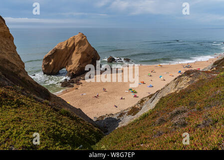 Torres Vedras, Portogallo. 06 agosto 2019. Spiaggia di Guincho in Santa Cruz in Torres Vedras Portogallo Foto Stock