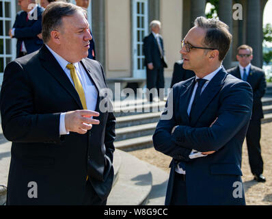 Stati Uniti Il segretario di Stato Michael R. Pompeo si incontra con il Ministro degli esteri tedesco Heiko Maas a Berlino, Germania, il 31 maggio 2019. Foto Stock