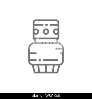 Cimitero olio lampada, Lanterna di memoria, candela icona linea. Illustrazione Vettoriale