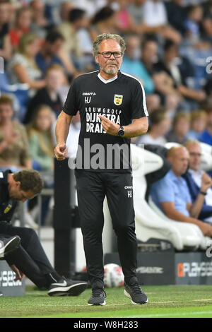 Doetinchem, Nederland. 09Aug, 2019. DOETINCHEM, 09-08-2019, stadio De Vijverberg, stagione 2019/2020, olandese Keuken Kampioen Divisie Cambuur, allenatore Henk de Jong coaching durante il match de Graafschap - Cambuur Credito: Pro scatti/Alamy Live News Foto Stock