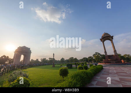 Tettoia e India Gate New Delhi, India Foto Stock