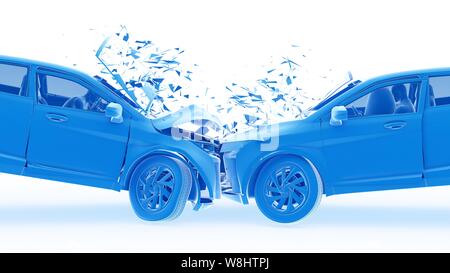 Incidente automobilistico, illustrazione del computer. Foto Stock