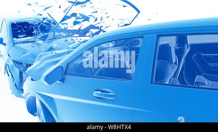 Car crash, illustrazione del computer. Foto Stock
