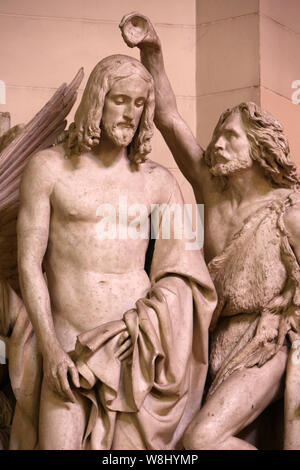 Le Baptême de Jésus-Christ. Eglise Saint-Nicolas Santo-marc,. Ville d'Avray. / Il battesimo di Gesù Cristo. San Nicola ans San Marco Chiesa. Ville d'un Foto Stock