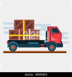 Consegna carrello con scatola di cartone illustrazione vettoriale Illustrazione Vettoriale