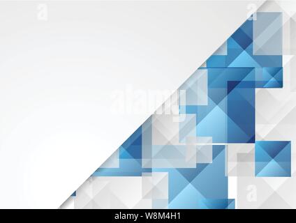 Abstract tech background aziendale con quadrati blu. Vettore di progettazione geometrica Illustrazione Vettoriale