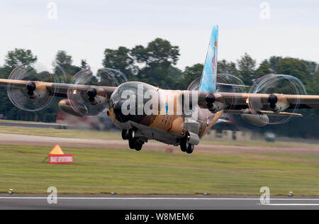 Guts compagnia aerea 345 Royal Jordanian C-130H Hercules del terzo squadrone di trasporto a RIAT 2019 Foto Stock