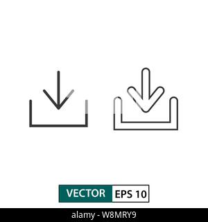 Il pulsante di download vector icon set. Isolato su sfondo bianco. Illustrazione vettoriale EPS 10 Illustrazione Vettoriale