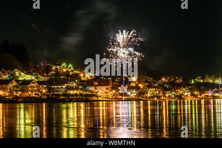 Felice anno nuovo in Algovia orientale vicino a Füssen e Hopfensee Foto Stock