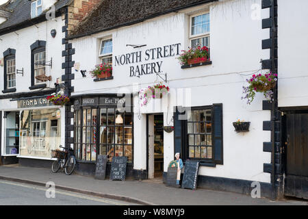 Norths Bakery in north street nella antica Anglo città sassone di Winchcombe, Cotswolds, Gloucestershire, Inghilterra Foto Stock