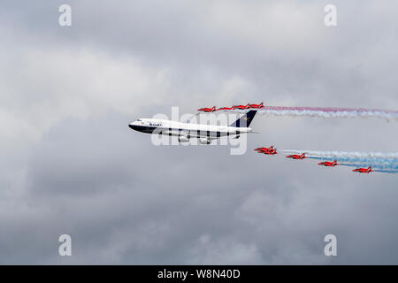 British Airways e le frecce rosse celebrare British Airway centenario. Foto Stock