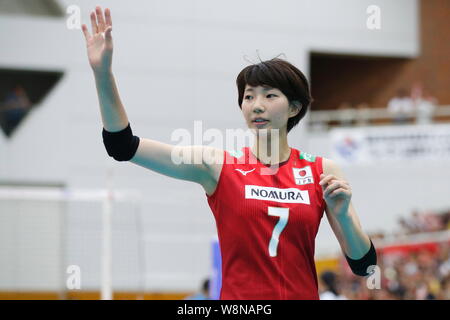 Fukaya grande tartaruga, Saitama, Giappone. 10 Ago, 2019. Yuki Ishii (JPN), 10 agosto 2019 - Pallavolo : internazionale amichevole tra Giappone 3-0 Taipei cinese a Fukaya grande tartaruga, Saitama, Giappone. Credito: Sho Tamura AFLO/sport/Alamy Live News Foto Stock