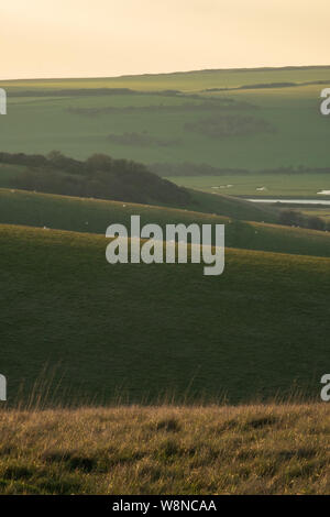 Cercando su dolci colline a Cuckmere Valley e Seaford TESTA 1 Foto Stock