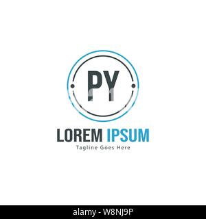 Iniziale logo PY Modello con telaio moderno. Minimalista lettera PY logo illustrazione vettoriale design Illustrazione Vettoriale