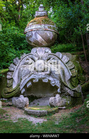 La scultura di Glauco il Sacro Bosco, Parco dei Mostri di Bomarzo, Viterbo, Lazio, Italia Foto Stock