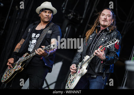 Il Wildhearts esibirsi dal vivo sul palco di Bloodstock Open Air Festival, REGNO UNITO, 10 Agosto, 2019. Foto Stock