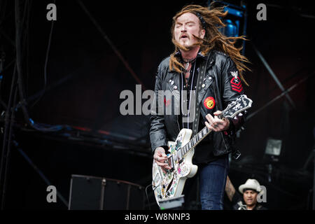 Il Wildhearts esibirsi dal vivo sul palco di Bloodstock Open Air Festival, REGNO UNITO, 10 Agosto, 2019. Foto Stock