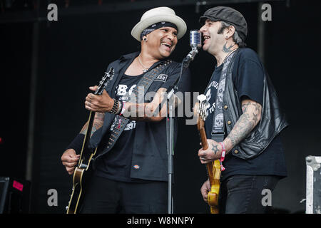 Il Wildhearts esibirsi dal vivo sul palco di Bloodstock Open Air Festival, REGNO UNITO, 10 Agosto, 2019. Foto Stock