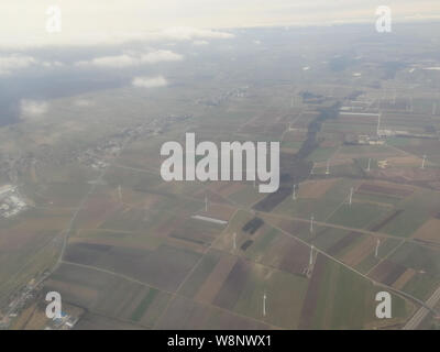 Vista in Austria dalla finestra di aeroplano Foto Stock