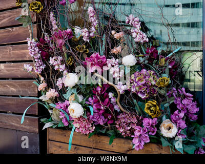 Sfondo di fiori - fiori sulla strada . Semplice bellissimi fiori - decorazione della casa Foto Stock