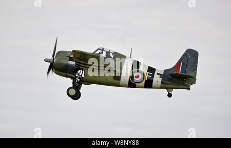 Grumman F4F Wildcat al 20019 Flying Legends Airshow di Foto Stock