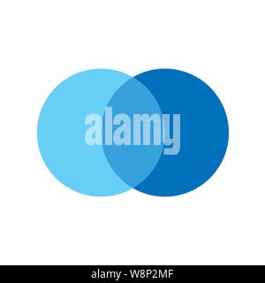 Due cerchi sovrapposti vettore di design e marketing può essere utilizzato per il layout di flusso di lavoro e la relazione annuale, web design. Il concetto di business con gradini o Illustrazione Vettoriale