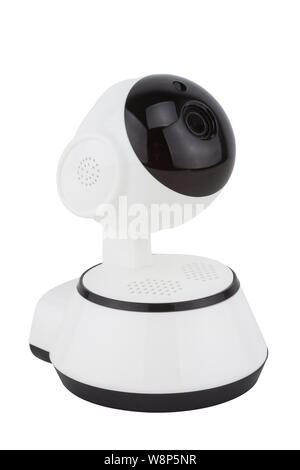 Wifi IP videocamera di sicurezza isolati su sfondo bianco Foto Stock